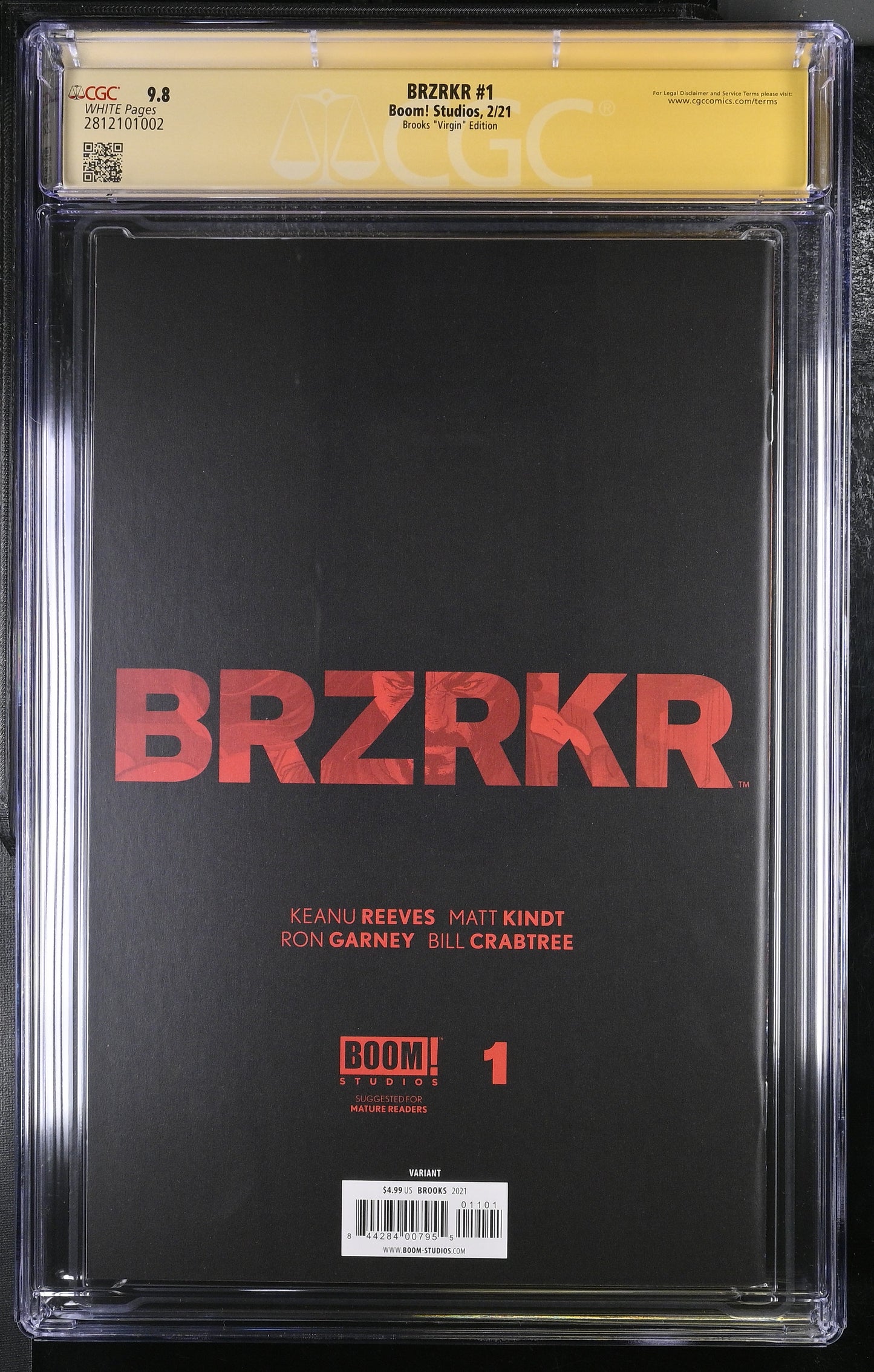 BRZRKR #1 (Brooks 'Virgin' Variant) SIGNED Brooks & Kindt CGCSS 9.8