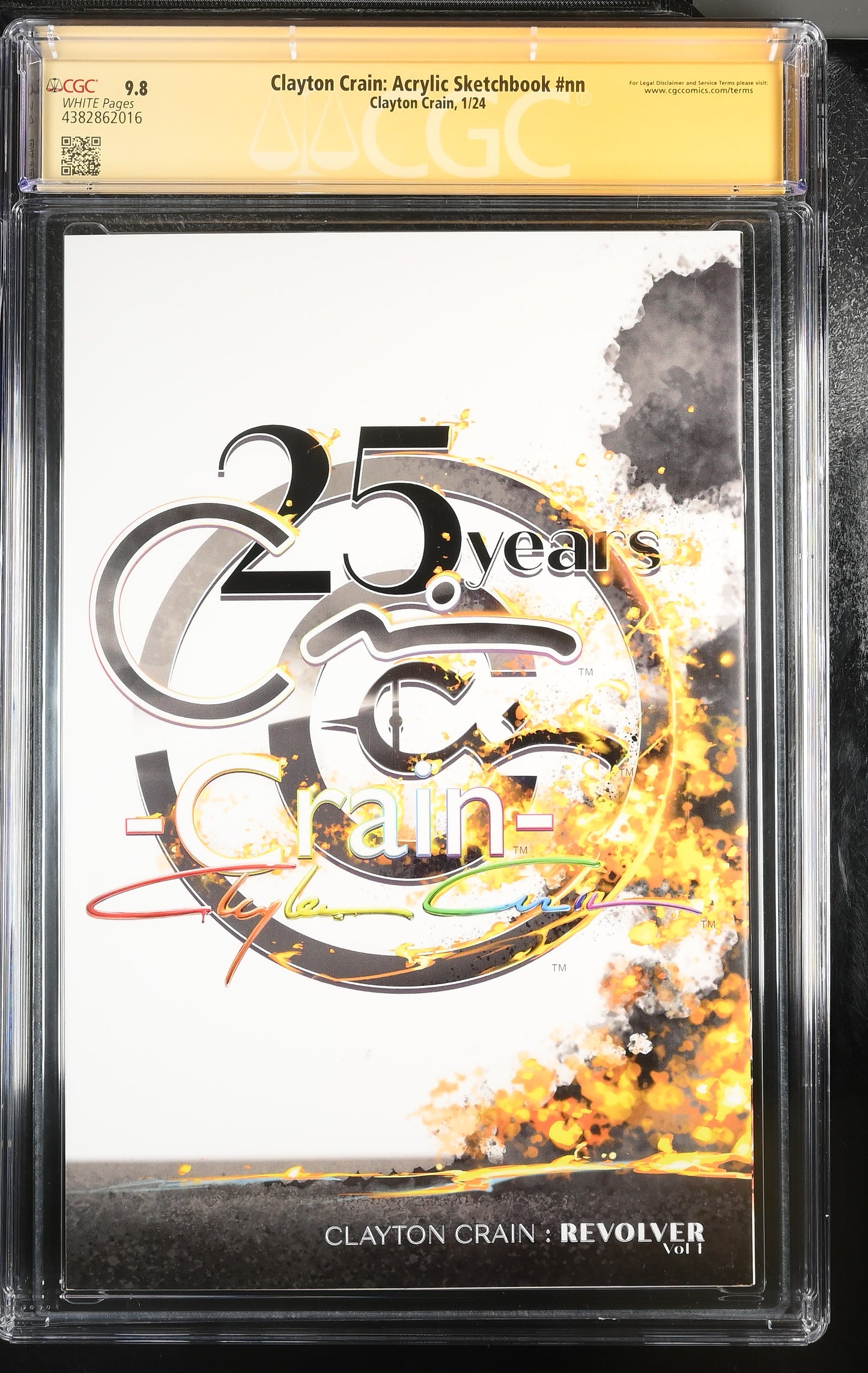 Clayton Crain: Revolver Acrylic Sketchbook SIGNED Clayton Crain CGCSS 9.8 HOT!