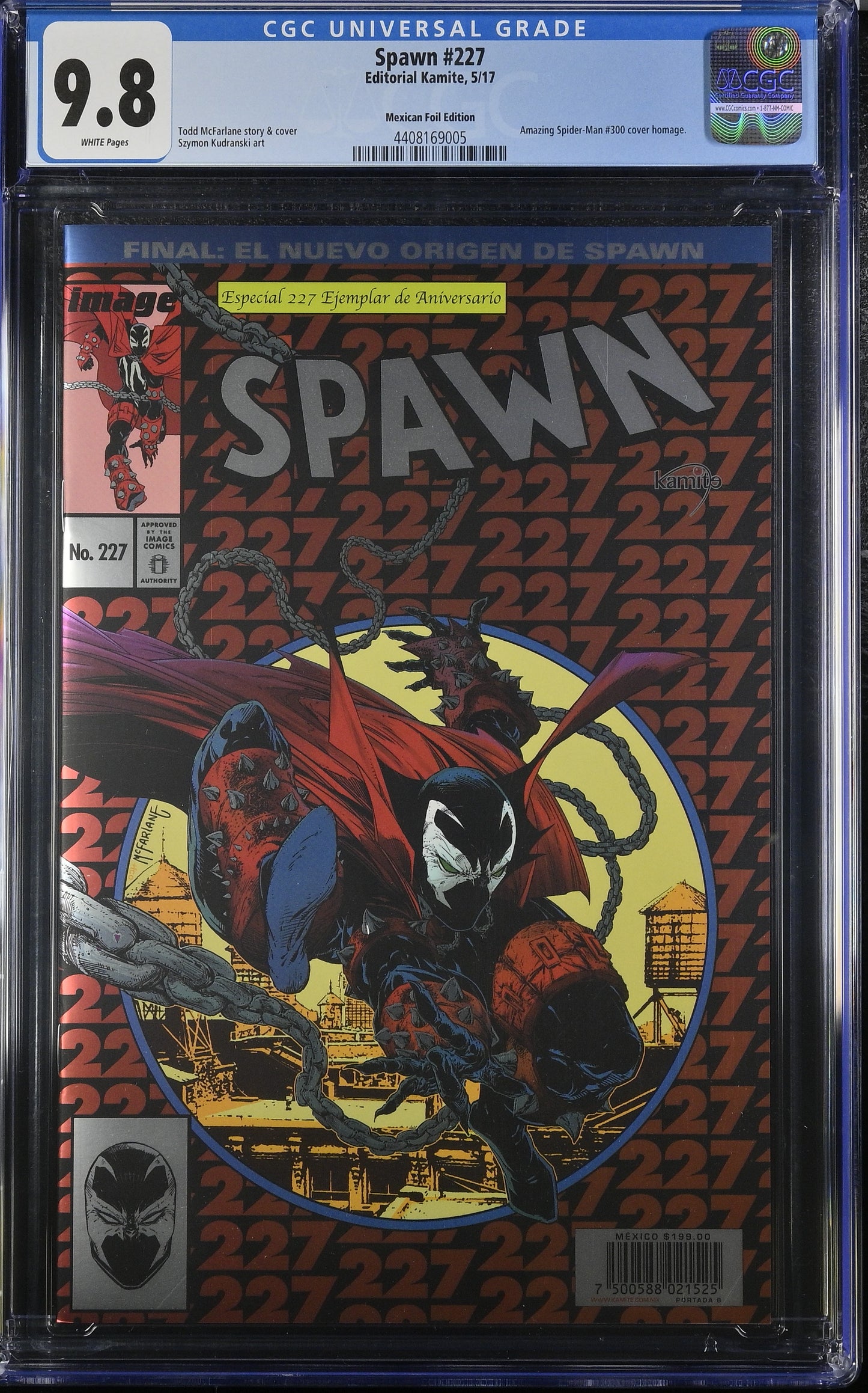 Spawn #227 (Mexican Foil Edition) CGC 9.8