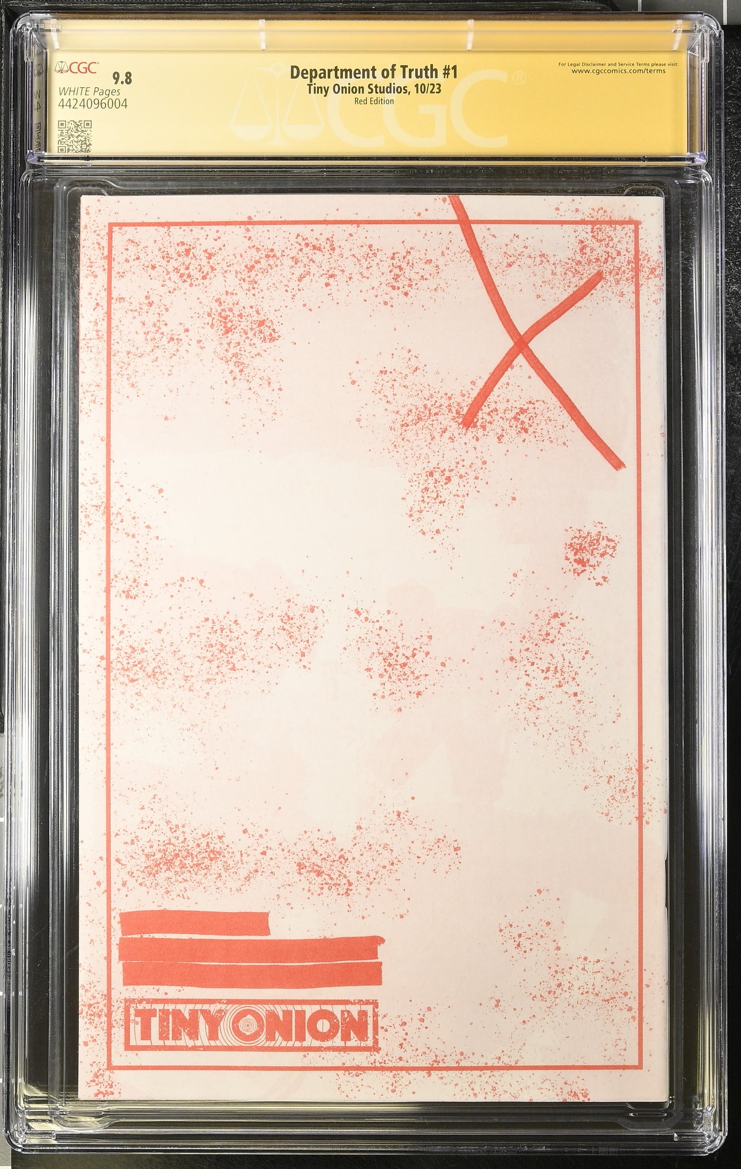 Department of Truth #1 (Bootleg - Red Edition) SIGNED James Tynion CGCSS 9.8 RARE!