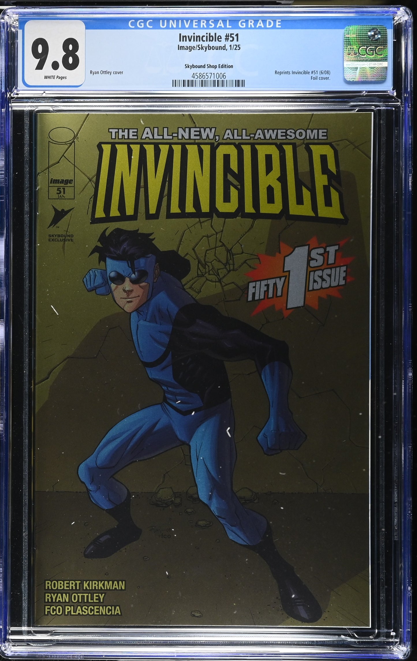 Invincible #51 (Skybound Shop Edition - Ottley Foil Var) CGC 9.8