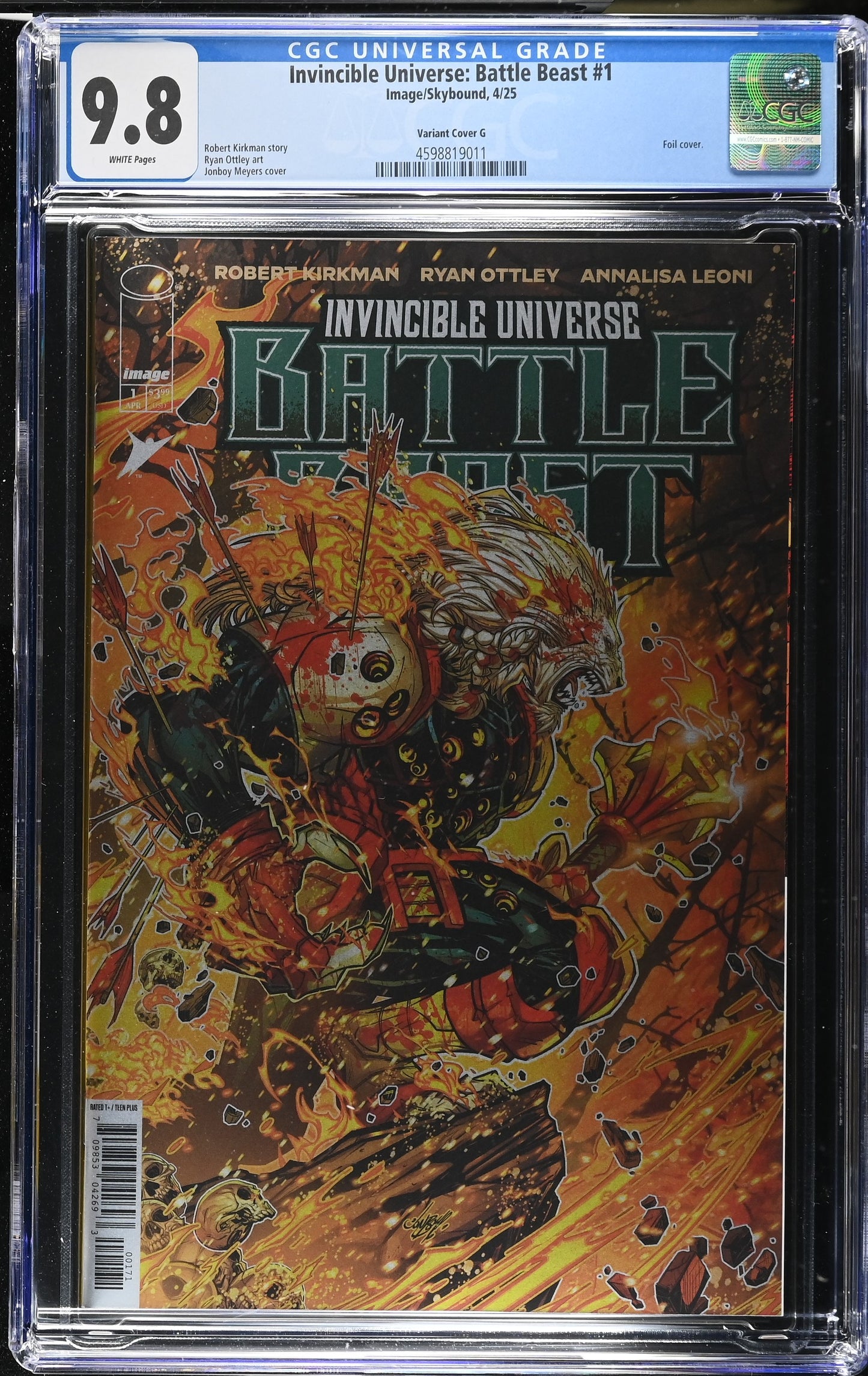 Invincible Universe: Battle Beast #1 1:100 Meyers Foil Var CGC 9.8
