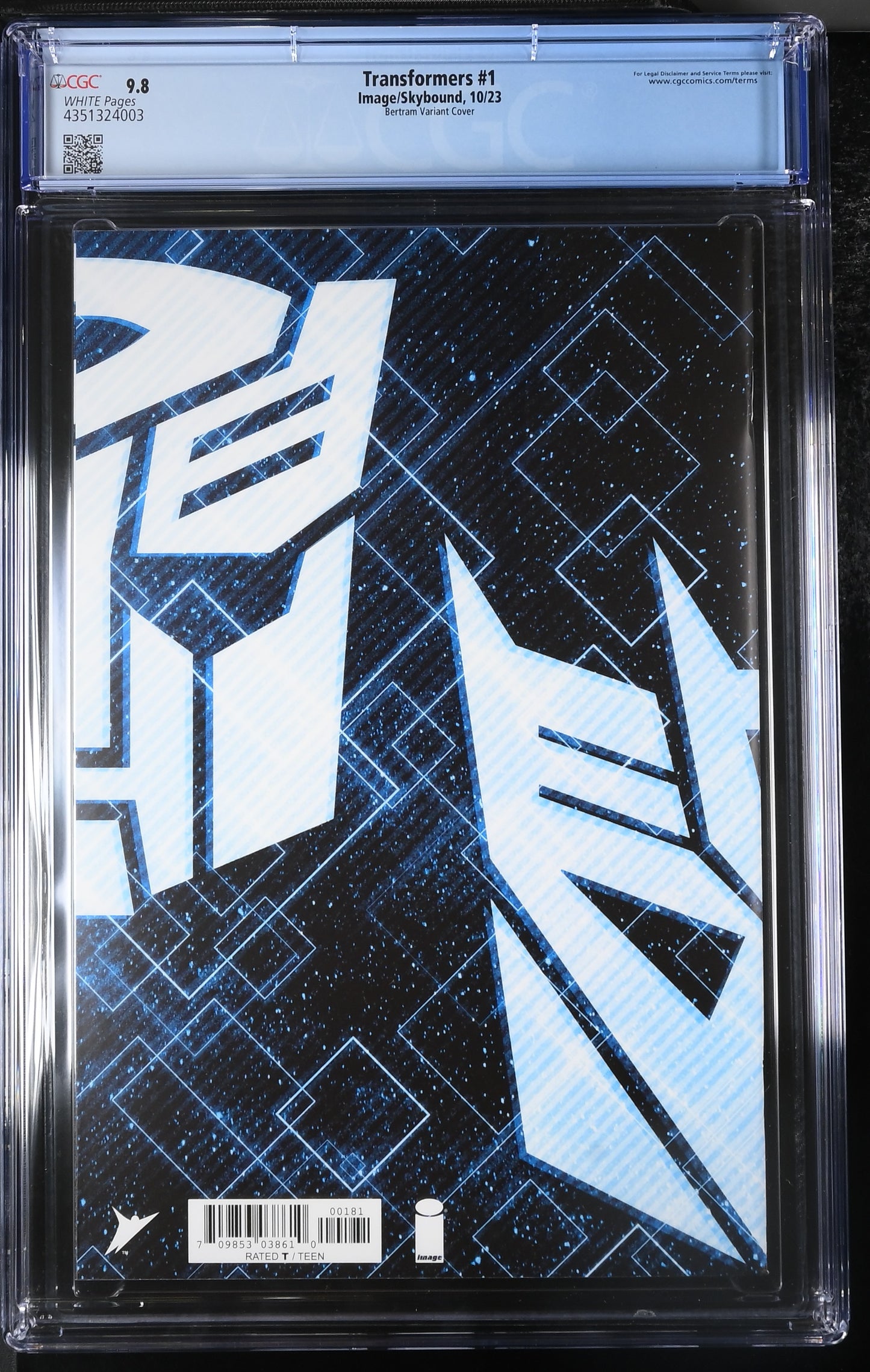 Transformers 1 10/23 Image/Skybound Bertram Variant Cover FOIL 1:100 CGC 9.8