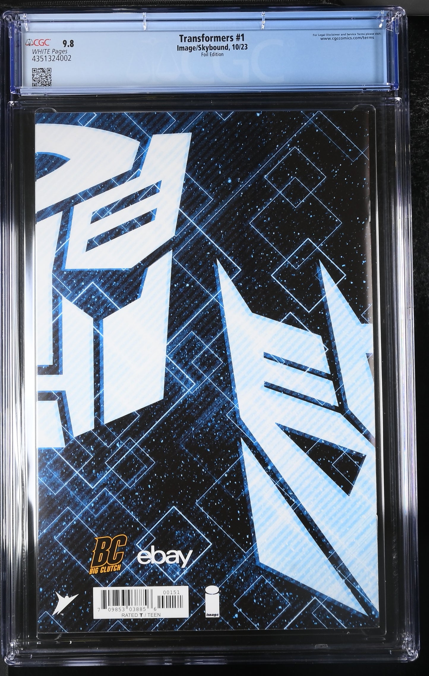 Transformers 1 10/23 Image/Skybound Foil Edition CGC 9.8