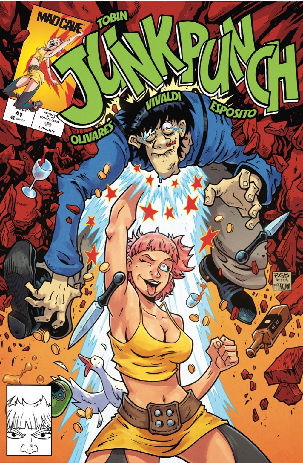 Junk Punch #1 Ryan G Browne Exclusive Variant - Limited to 500 - Mad Cave Studios