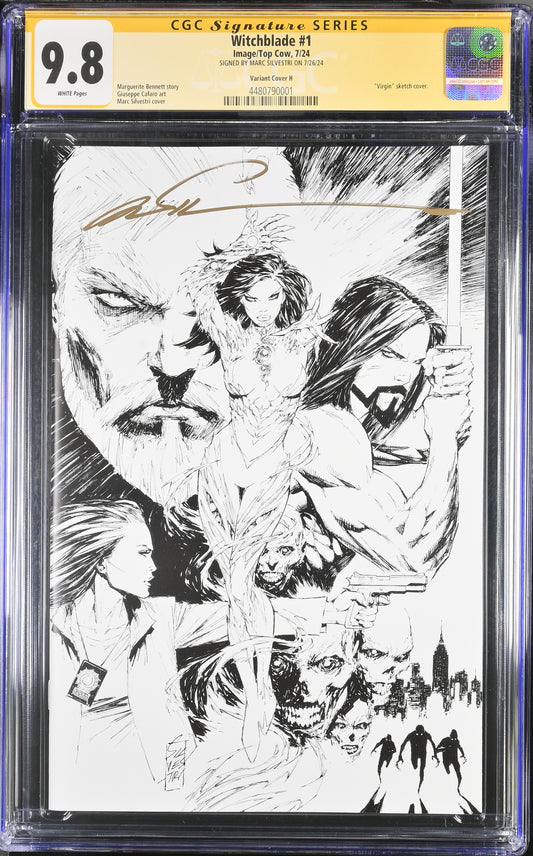 Witchblade #1 (B&W Virgin Variant) 1:500 Signed by Silvestri CGC 9.8