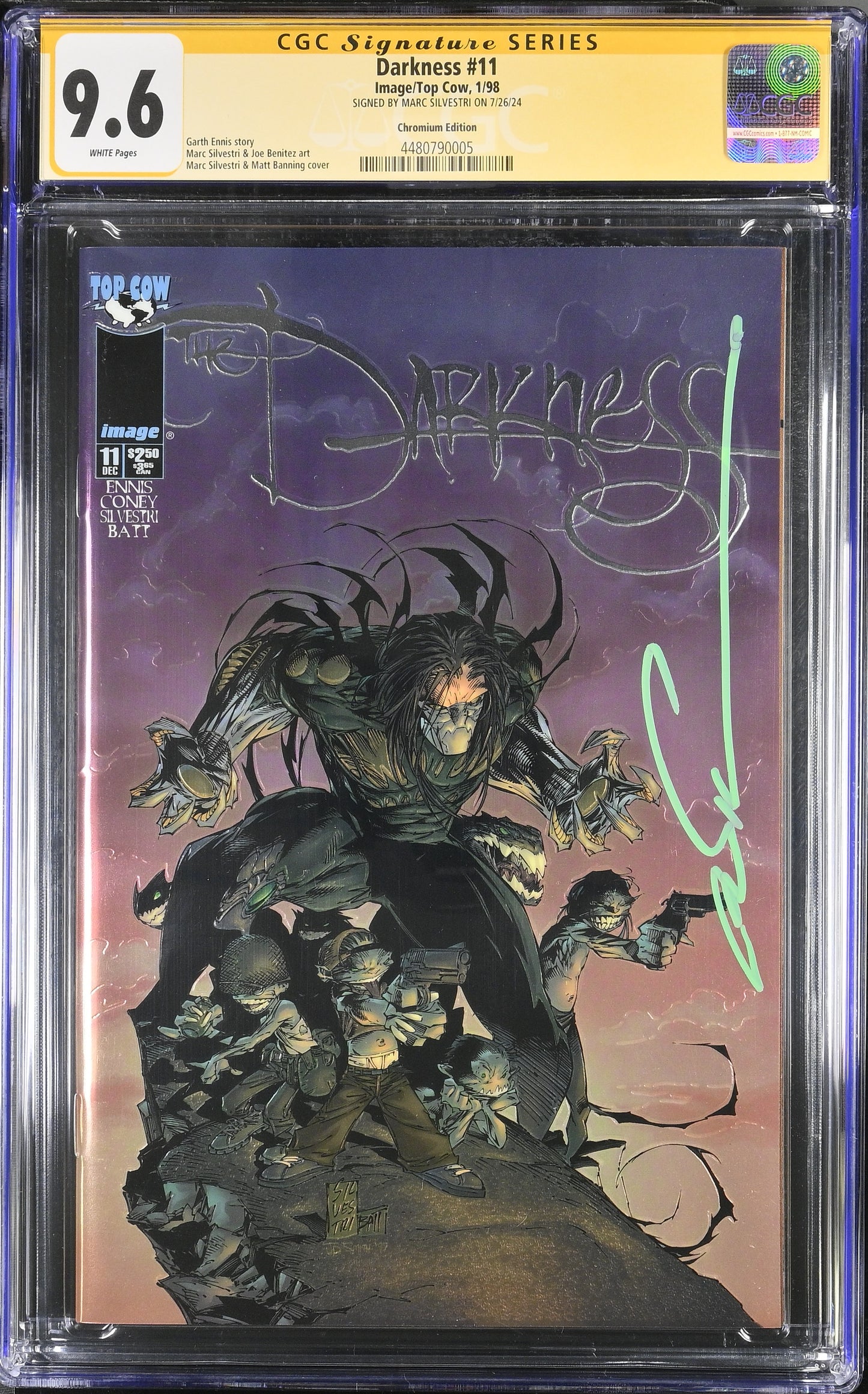 The Darkness #11 (Chromium Edition) Signed by Silvestri CGC 9.6