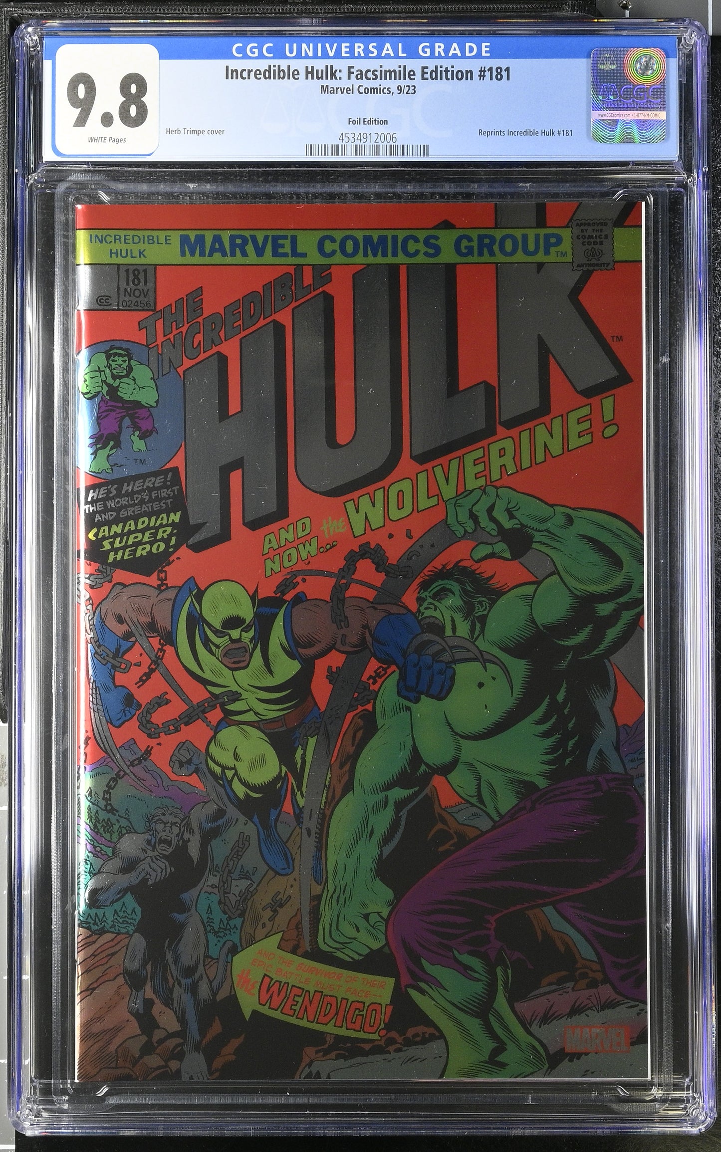 Incredible Hulk #181 (2023 Facsimile Foil Edition) CGC 9.8