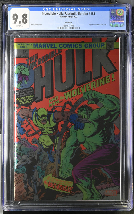 Incredible Hulk #181 (2023 Facsimile Foil Edition) CGC 9.8