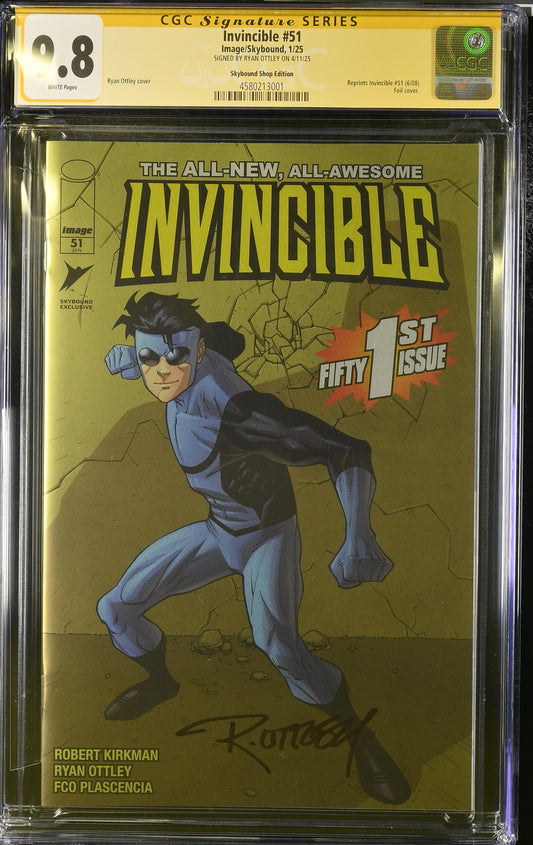Invincible #51 (Skybound Shop Foil) Signed by Ottley CGC 9.8