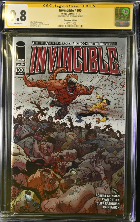 Invincible #100 (Wraparound Chromium Variant) Signed by Ottley CGC 9.8
