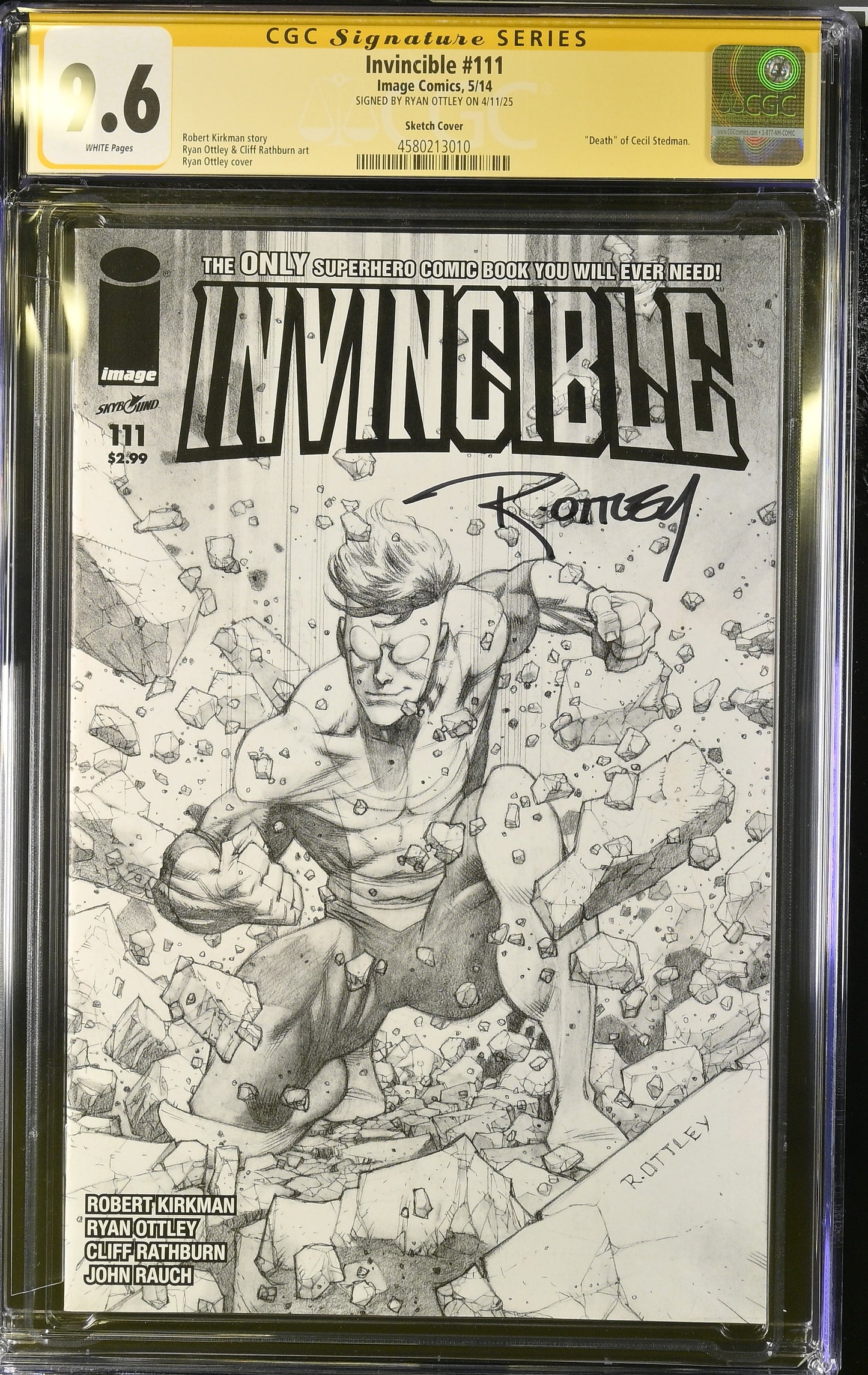 Invincible #111 (Sketch Cover) Signed by Ottley CGC 9.6