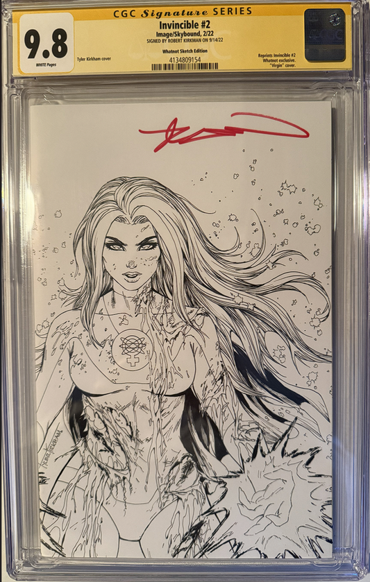 Invincible #2 (Whatnot Sketch Edition) Signed by Kirkman CGC 9.8