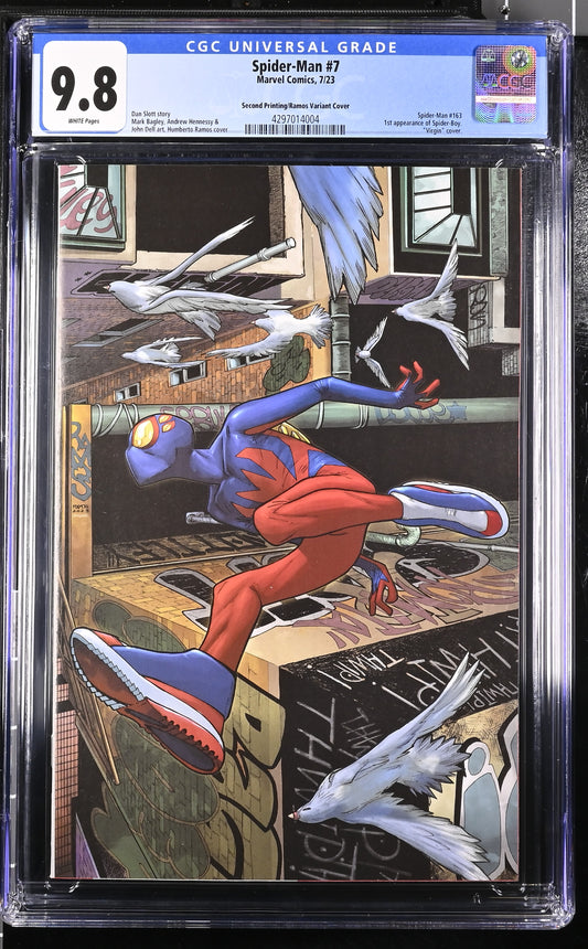 Spider-Man 7 7/23 Marvel Comics Second Printing/Ramos Variant Cover CGC 9.8