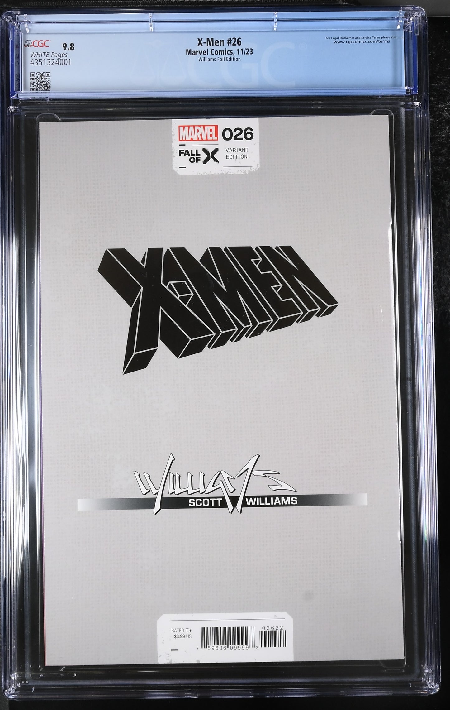 X-Men 26 11/23 Marvel Comics Williams Foil Edition CGC 9.8 DEADPOOL!!!